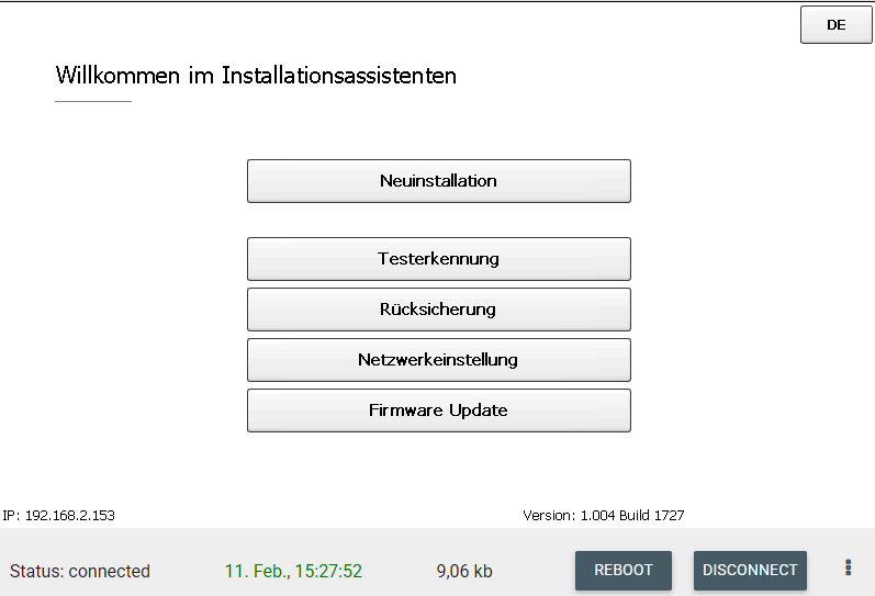 Systemregistrierung Schritt 1