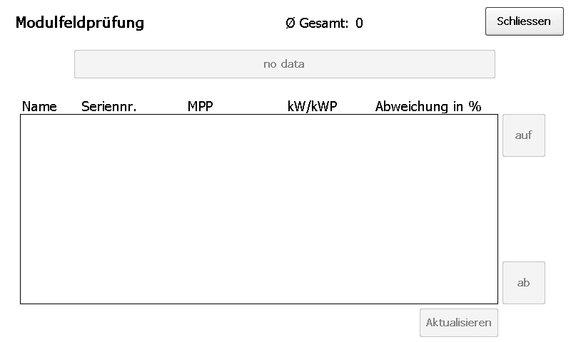 Modulfeldprüfung in der Loggeroberfläche