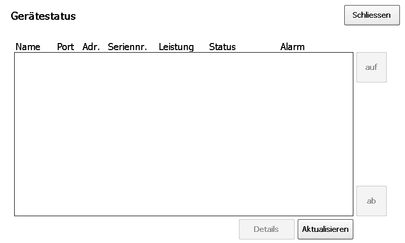 Status in der Loggeroberfläche