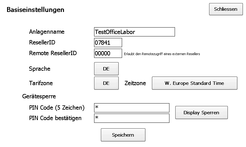 Basiseinstellungen in der Loggeroberfläche