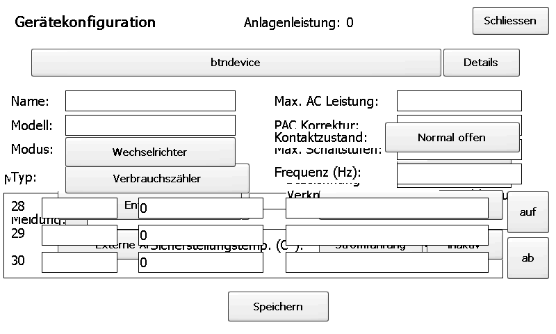 Konfiguration in der Loggeroberfläche