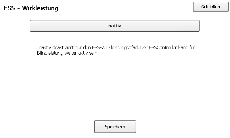 Leistungsreduzierung - ESS in der Loggeroberfläche