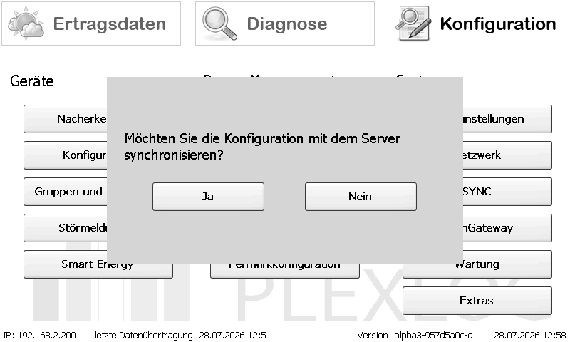 SYNC in der Loggeroberfläche