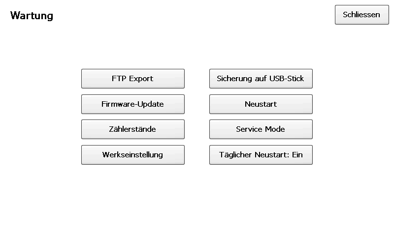 Wartung in der Loggeroberfläche